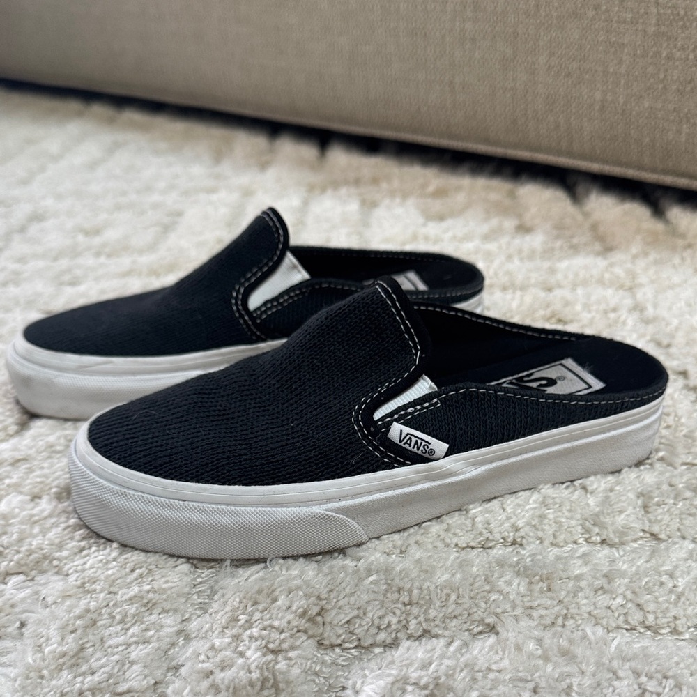 Authentic VANS size 5 women’s black textured slip ons